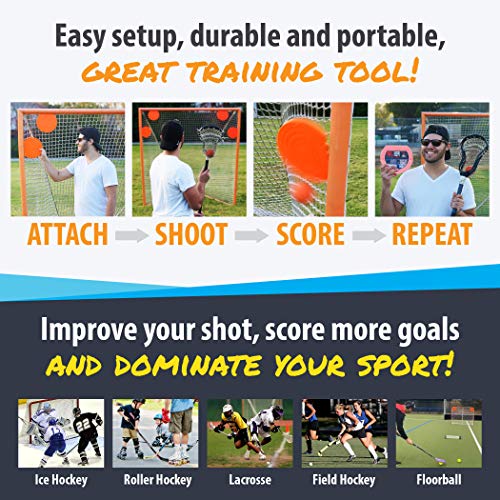 Top Shelf Targets Sniper 8 Inch Hockey Targets for shooting-Durable Magnetic Shooting Targets for Hockey and Lacrosse Training with Extra Pack of TETHERS, Lacrosse Goal Targets for Accuracy, 4 Pack