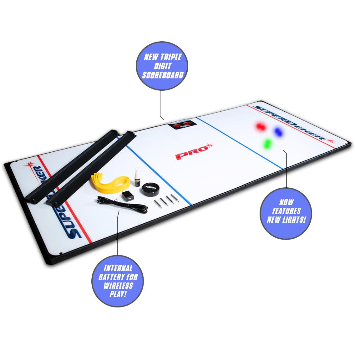 SuperDekerPRO Advanced Ice Hockey Training System - Real Ice Feel, Cordless, Modular Stickhandling Game - All Levels - Elite, Professional Ice Hockey Training Pad - Improve Skills, Speed, Agility