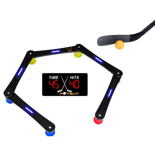 Potent Hockey Training Equipment - Digital Stickhandling Trainer - Portable Stick Handling Aid - On & Off Ice Tool - Practice Puck Control - Best Gift for Hockey Players - Trusted by The Pros
