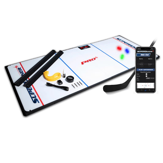 SuperDekerPRO Advanced Ice Hockey Training System - Real Ice Feel, Cordless, Modular Stickhandling Game - All Levels - Elite, Professional Ice Hockey Training Pad - Improve Skills, Speed, Agility