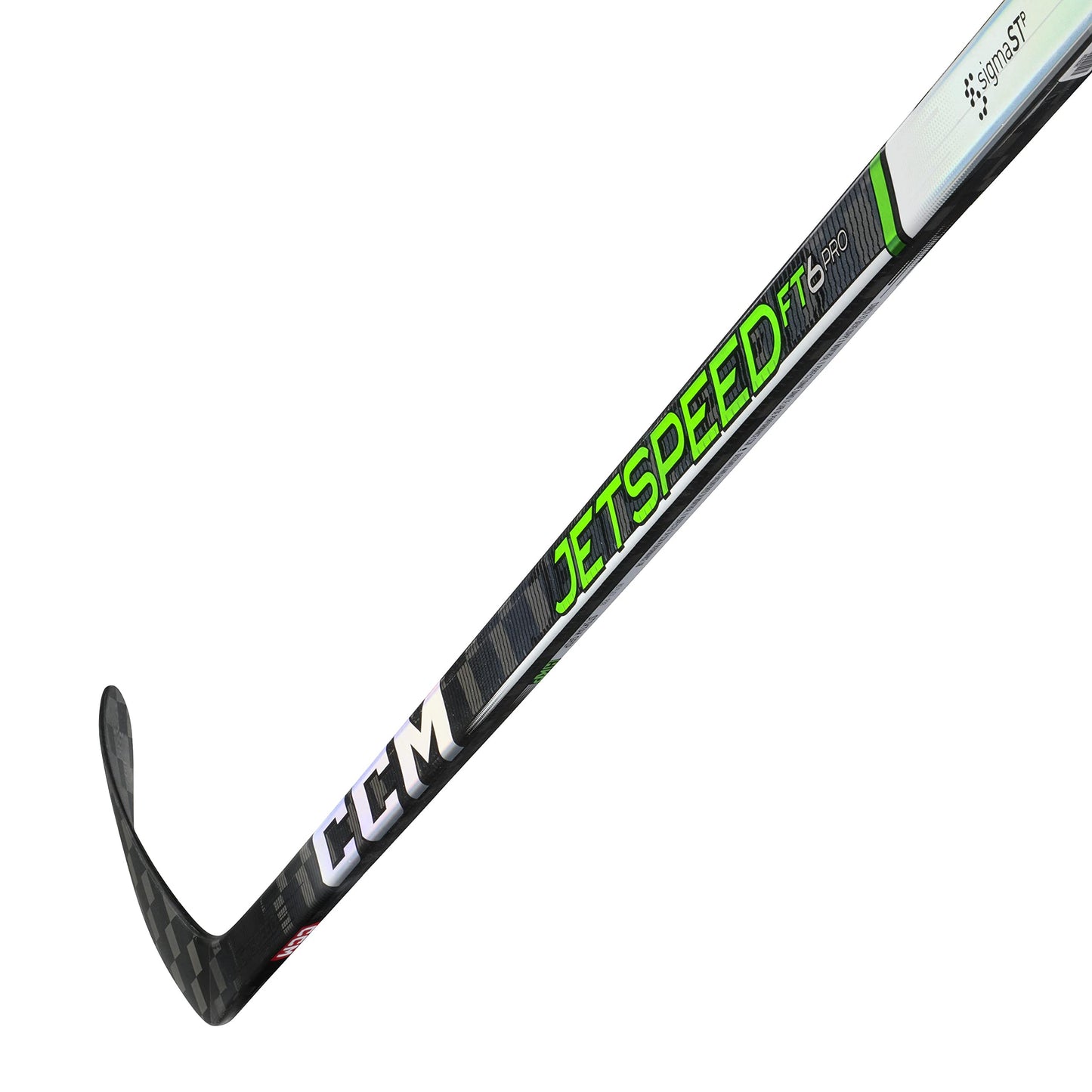 CCM Jetspeed FT6 PRO Green Color Ice Hockey Stick, Intermediate (Flex: 65, Bend: P28, Right Side)