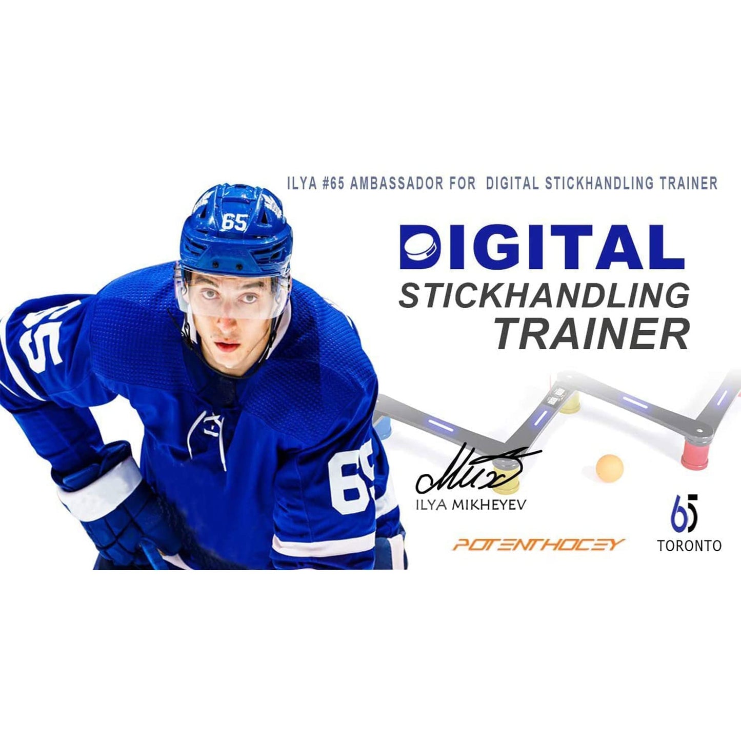 Potent Hockey Training Equipment - Digital Stickhandling Trainer - Portable Stick Handling Aid - On & Off Ice Tool - Practice Puck Control - Best Gift for Hockey Players - Trusted by The Pros