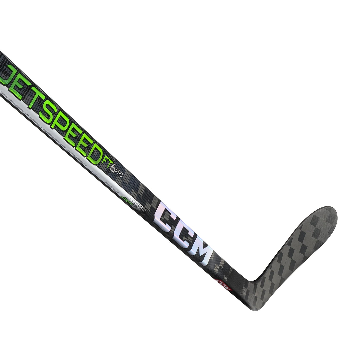CCM Jetspeed FT6 PRO Green Color Ice Hockey Stick, Intermediate (Flex: 65, Bend: P28, Right Side)