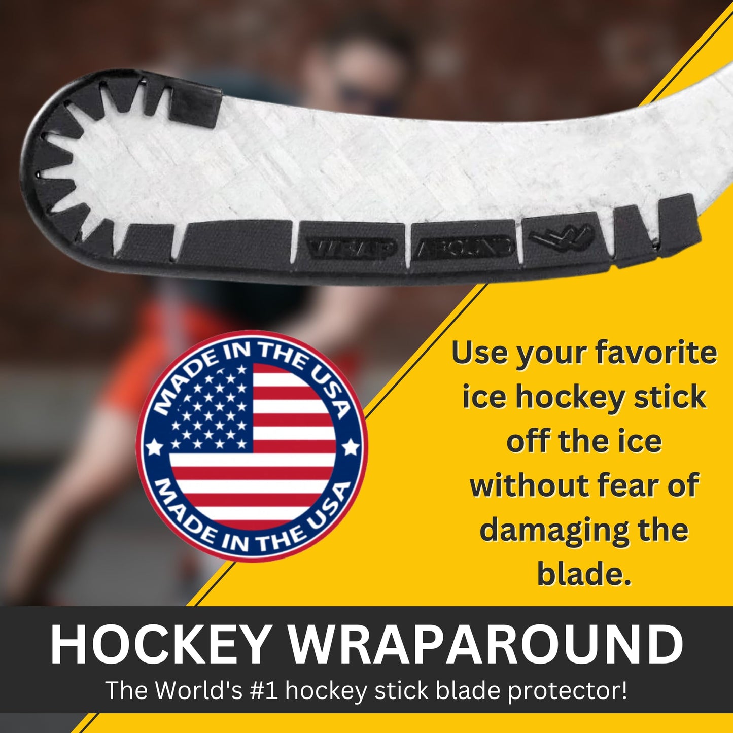 Wrap Around Hockey Stick Blade Protector - Hockey Training Equipment for Off Ice Practice - Accessories, Gear (White)