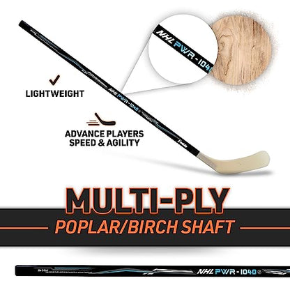 Franklin Sports Street Hockey Sticks - Youth Street Hockey Stick - Wood and Fiberglass Shaft - ABS Blade - 56" Right Handed