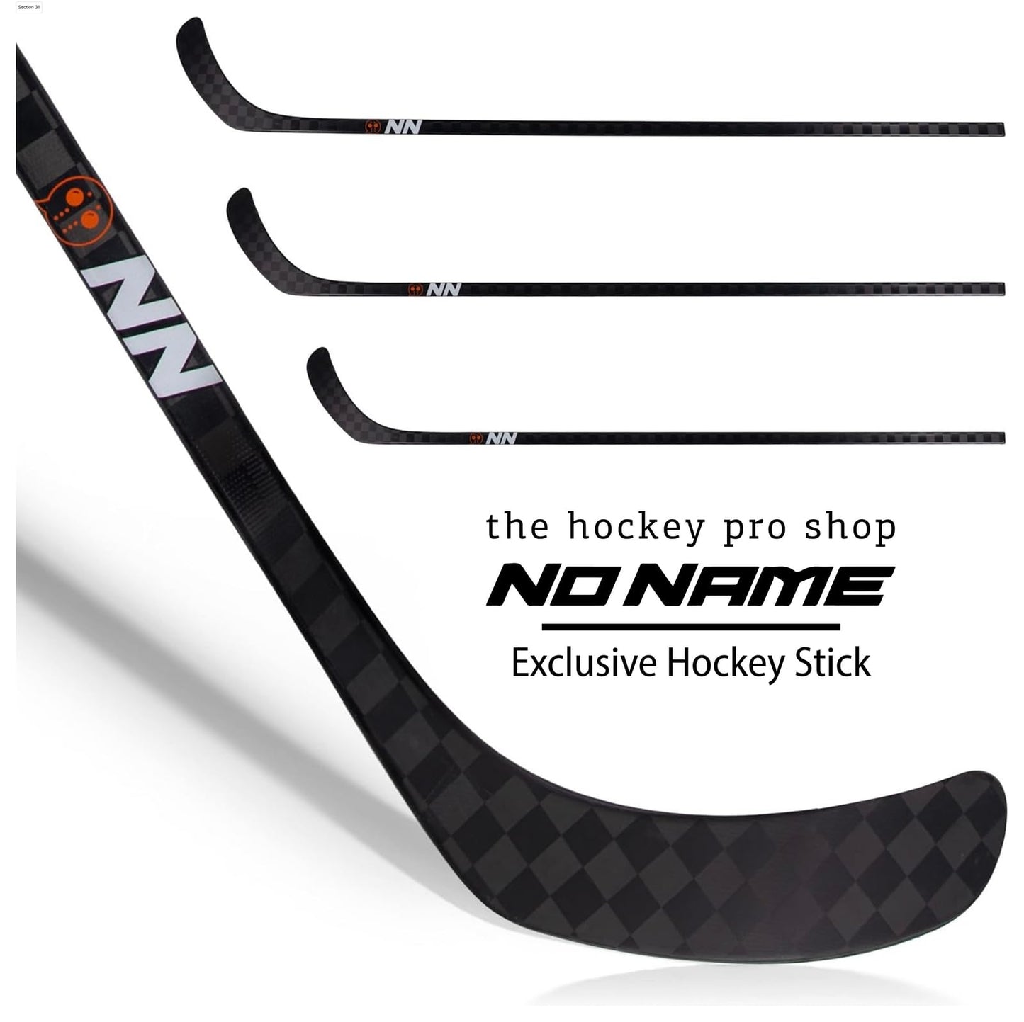 the hockey pro shop No Name Ice Hockey Stick 100% 18k Carbon Fiber Lightweight Textured Grip, Senior Left, Flex 87, Curve NN28 - Hockey Sticks